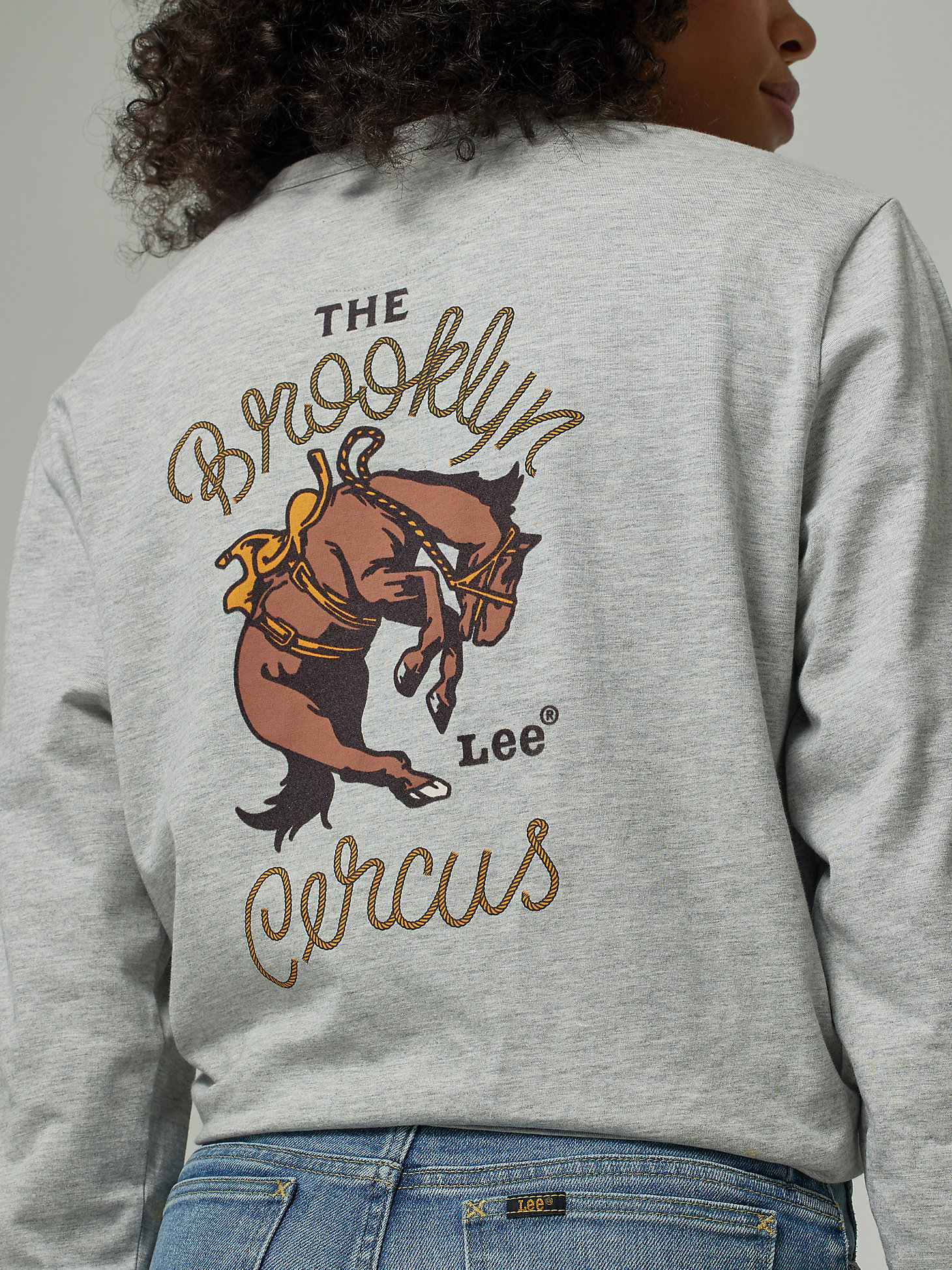 Lee® x The Brooklyn Circus® Long Sleeve Graphic Tee in Grey Heather alternative view 5