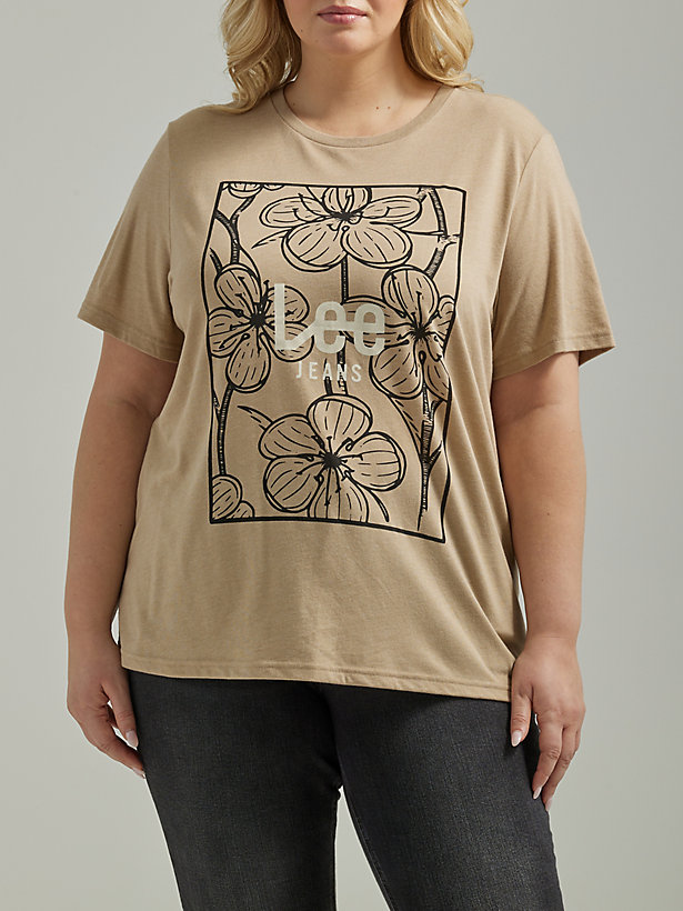 Women's Floral Box Graphic Tee(Plus)