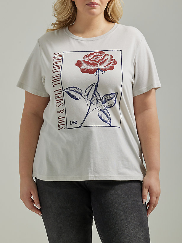Women's Smell the Flowers Graphic Tee(Plus)