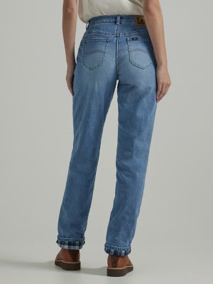 Womens fleece best sale lined jeans