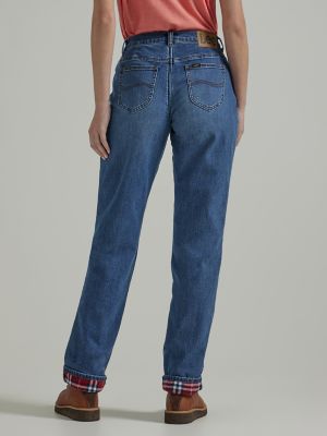 Fleece lined stretch jeans womens on sale