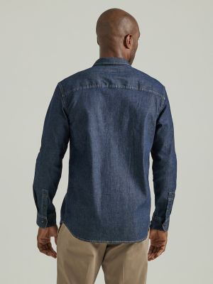 Men's Extreme Motion All Purpose Denim Button Down Shirt in Rinse Wash alternative view