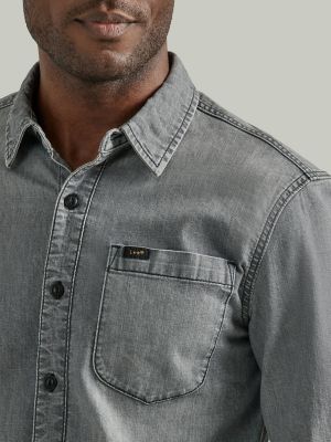 Men's Extreme Motion All Purpose Denim Button Down Shirt