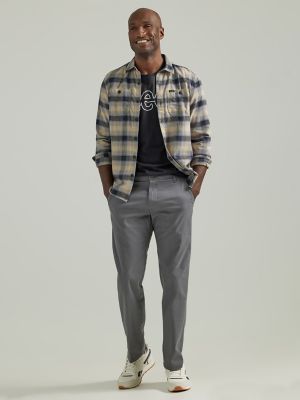 Mens gray best sale plaid shirt