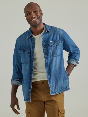 Men's Legendary Workwear Denim Overshirt in Mid Wash