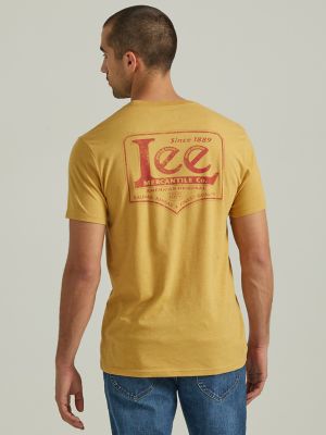 Men's American Original Logo Tee in Pale Gold