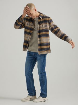 Mens fleece hot sale lined flannel