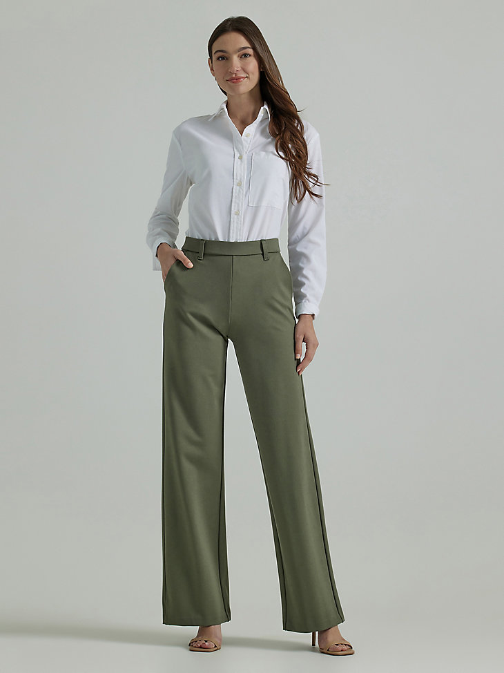 Women's Ultra Lux Comfort Any Wear Wide Leg Pant in Olive Grove alternative view