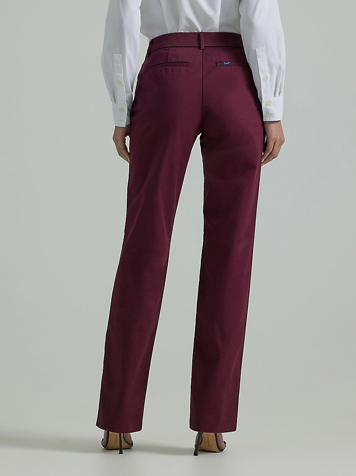 Women's Wrinkle Free Relaxed Fit Straight Leg Pant in Rodeo Red alternative view 2