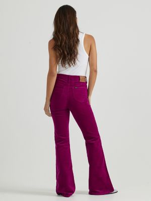 High-Waisted Velvet Performance Flare Pants