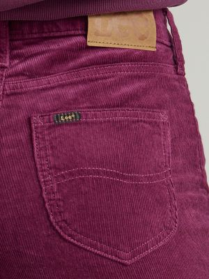 High Rise Button Fly Corduroy Flare Pant