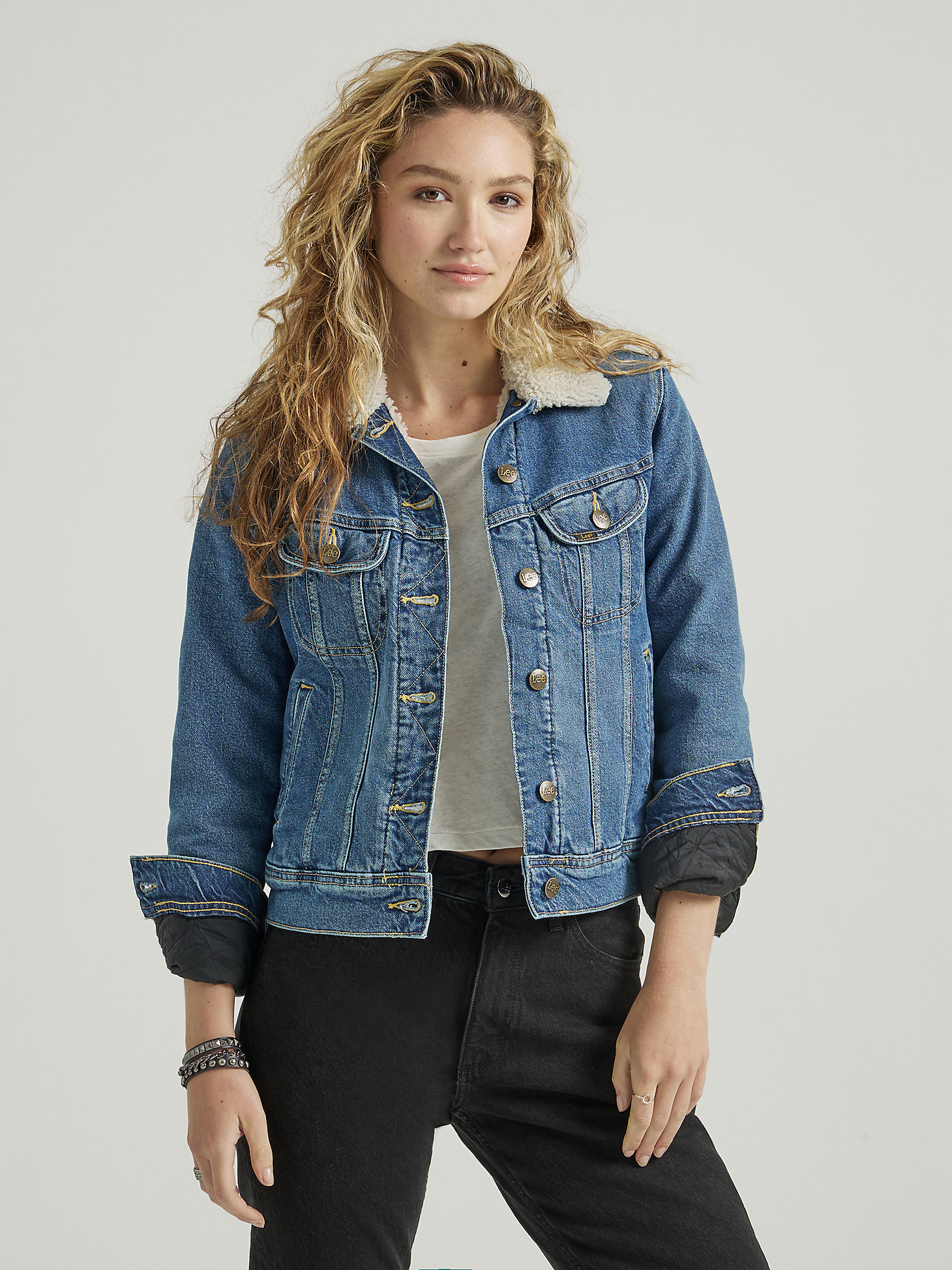 Women's Rider Sherpa Jacket in In The Thrill Blue main view