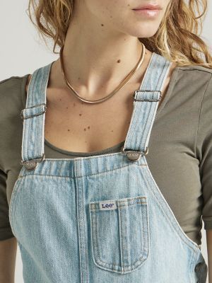 Women's Lee European Collection Factory Flare Overall in Vibrant Blues