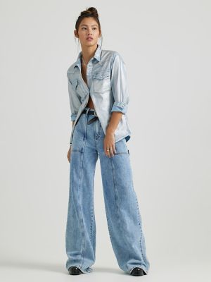 Lee PRIDE SUPER FLARE - Flared Jeans - mid rainbow/blue 