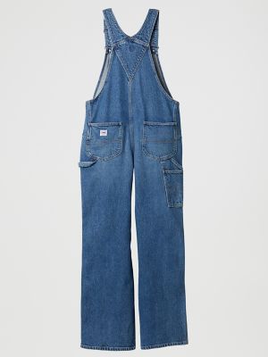 Womens long denim on sale overalls