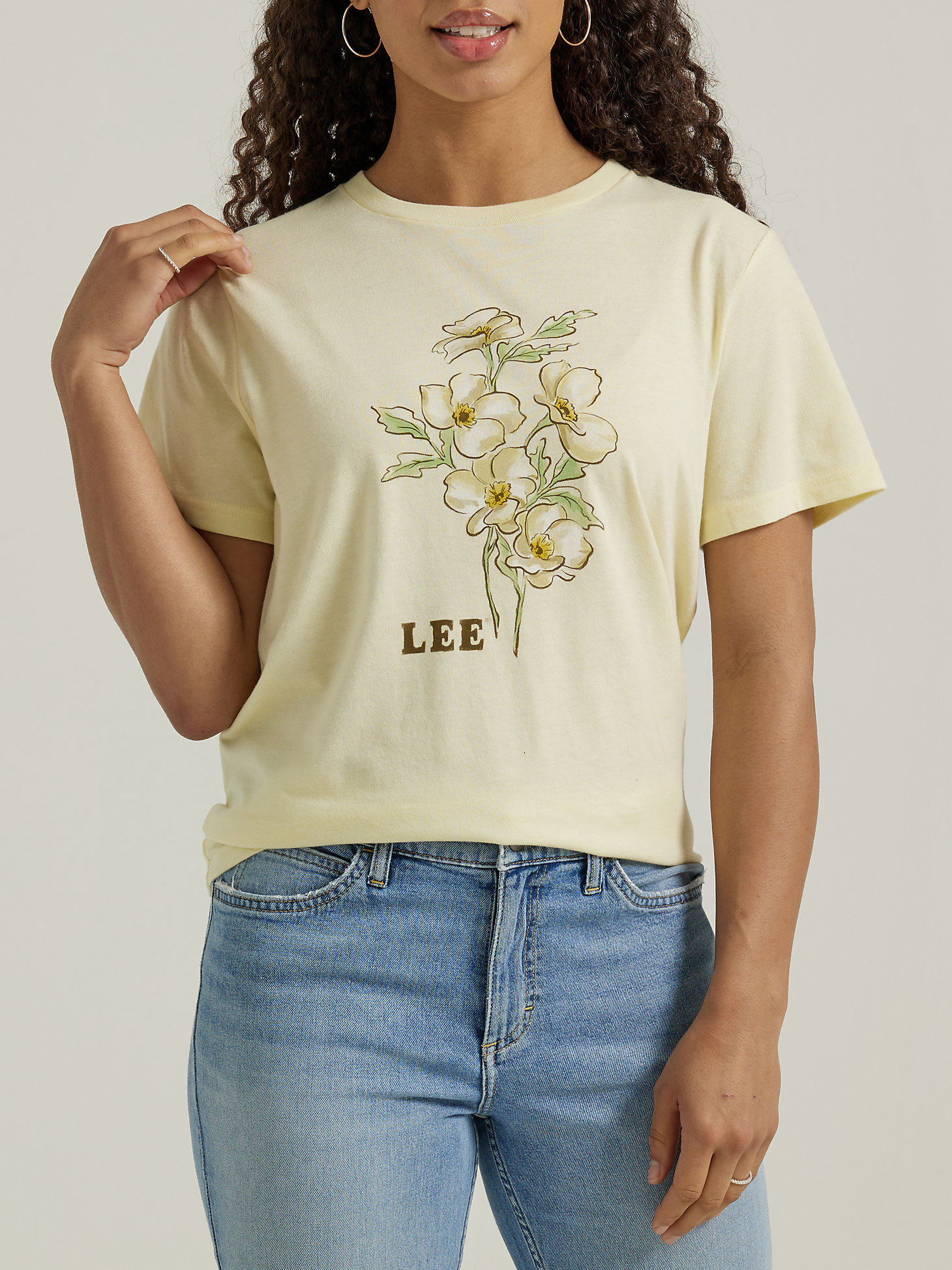 Women's Lee Flowers Graphic Tee in Sunwashed Heather main view
