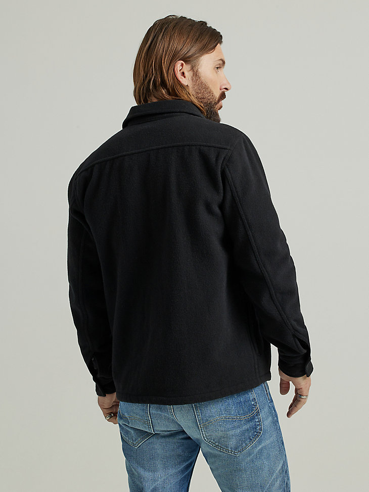 Men's Lee 101 Wool Overshirt in Washed Black alternative view