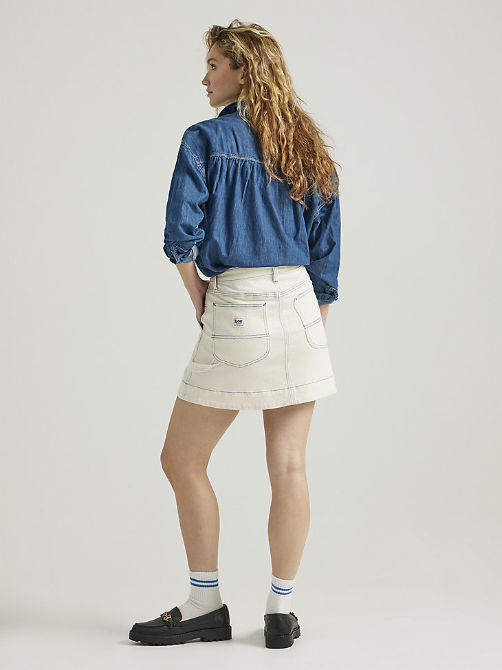 Women's Carpenter Mini Skirt in Warming Up White alternative view