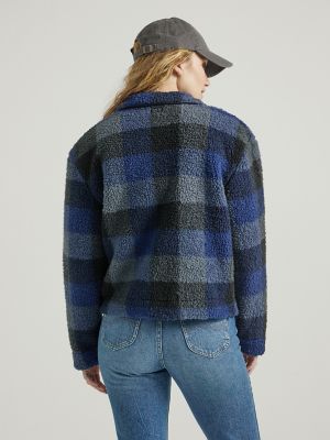 Women's Rider Cozy Teddy Jacket in Hit of Stratos Check