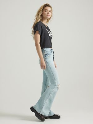 Women's High Rise Flare Jean in Light Glam alternative view 2