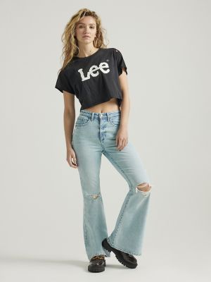 Women's High Rise Flare Jean in Light Glam alternative view 3