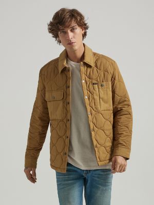 Mens quilted denim outlet jacket