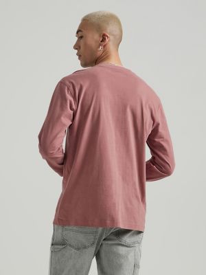 Mens pink long store sleeve