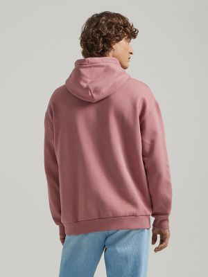 Men's Loose Fit Graphic Hoodie in Dark Mauve alternative view