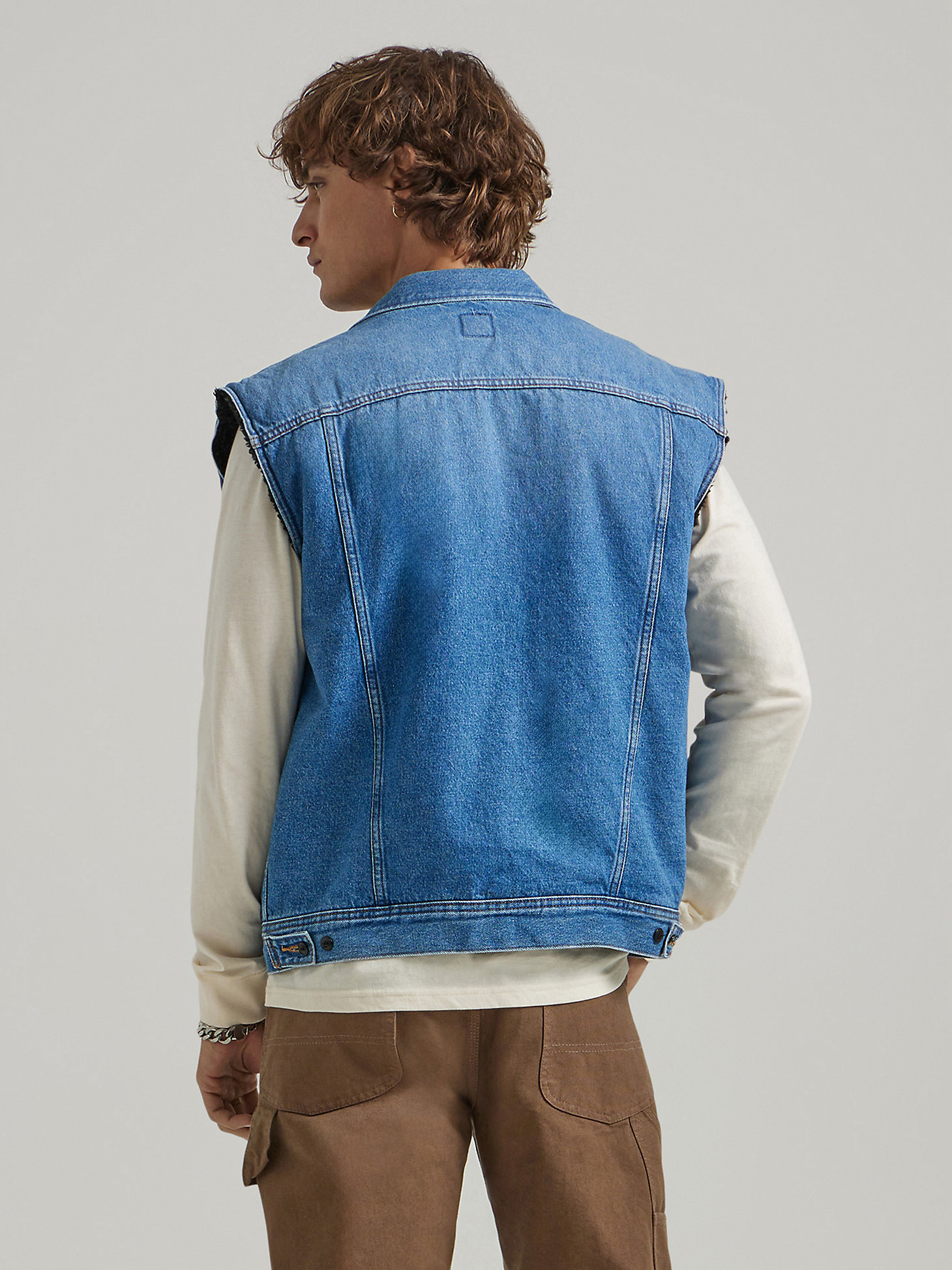 Men's Relaxed Sherpa Lined Rider™ Vest in Setlist Blue alternative view 1