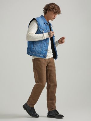 Sherpa lined hot sale denim vest