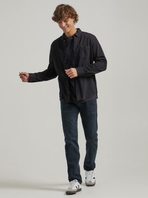 Men's Lee Denim Button Down Shirt in Black