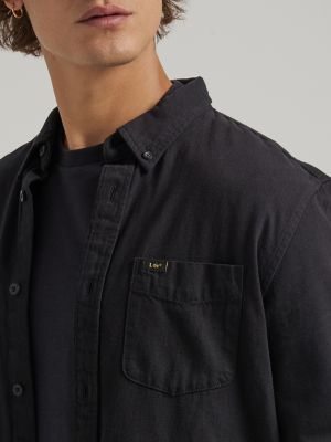 Men's Lee Denim Button Down Shirt in Black
