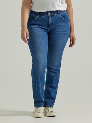 Women's Ultra Lux Comfort with Flex Motion Straight Jean (Plus) in Cobalt Sheen alternative view