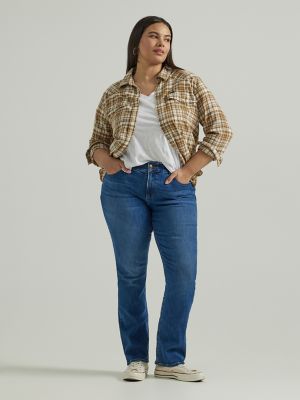 Women's Ultra Lux Comfort with Flex Motion Straight Jean (Plus) in Cobalt Sheen main view