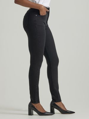 Women's Ultra Lux Comfort Skinny Leg Jean (Petite) in Black alternative view 3