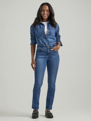 Ultra Lux Comfort Flex Motion Straight Jean:Colbalt:8:SP main view
