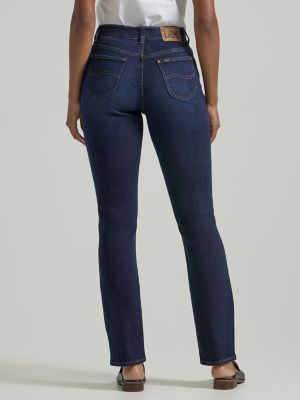 Women's Ultra Lux Comfort with Flex Motion Straight Jean (Petite) in Thrill Blue