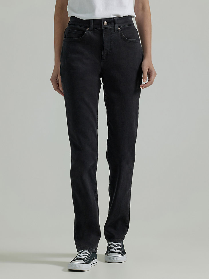 Women's Ultra Lux Comfort with Flex Motion Straight Jean (Petite) in Midnight Bloom main view