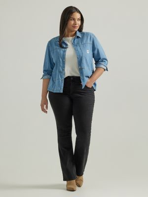 Women's Ultra Lux Comfort with Flex Motion Bootcut Jean (Plus) in Midnight Bloom