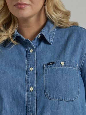 Women's Legendary All Purpose Denim Button Down Shirt (Plus)
