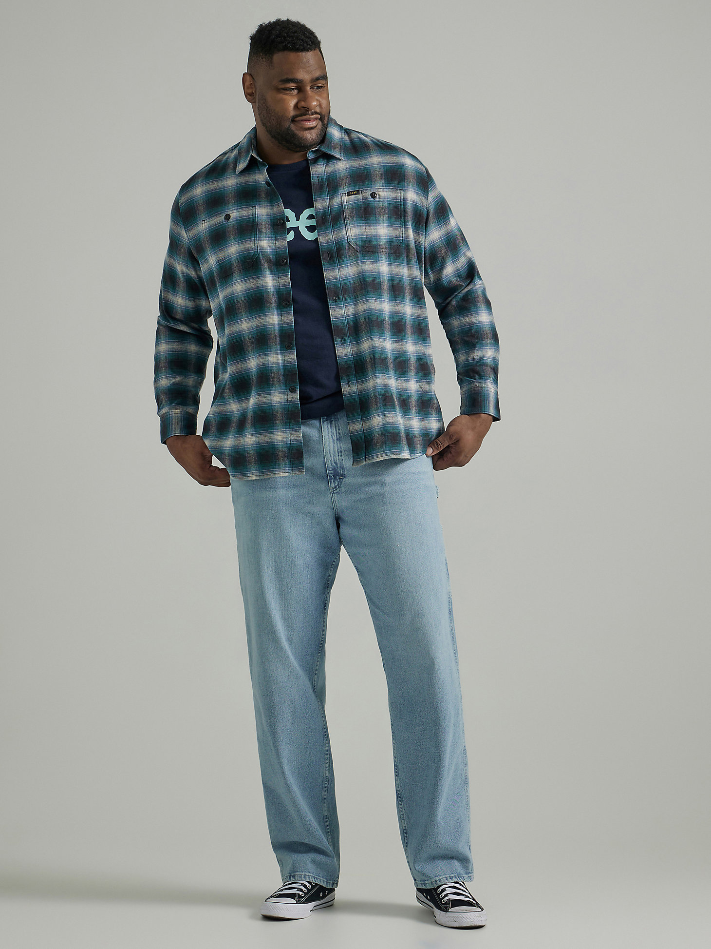 Men's Workwear Loose Fit Carpenter Jean (Big & Tall) in Union Fade Blue alternative view 1