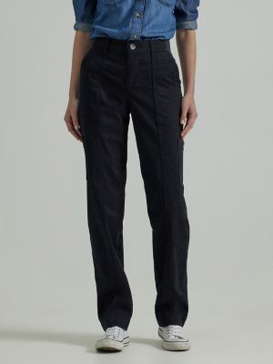 Women's Ultra Lux Comfort with Flex-to-Go Loose Utility Pant (Petite) in Unionall Black