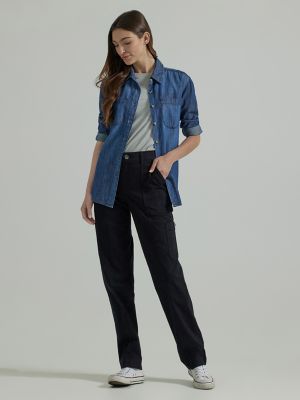 Women's Ultra Lux Comfort with Flex-to-Go Loose Utility Pant (Petite) in Unionall Black