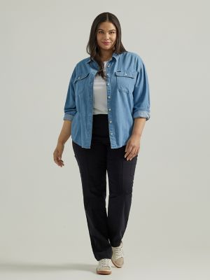 Women's Ultra Lux Comfort with Flex-to-Go Loose Utility Pant (Plus) in Unionall Black main view
