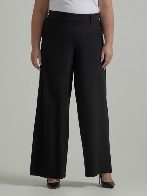 Women's Ultra Lux Comfort Any Wear Wide Leg Pant (Plus) in Unionall Black