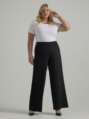 Women's Ultra Lux Comfort Any Wear Wide Leg Pant (Plus) in Unionall Black
