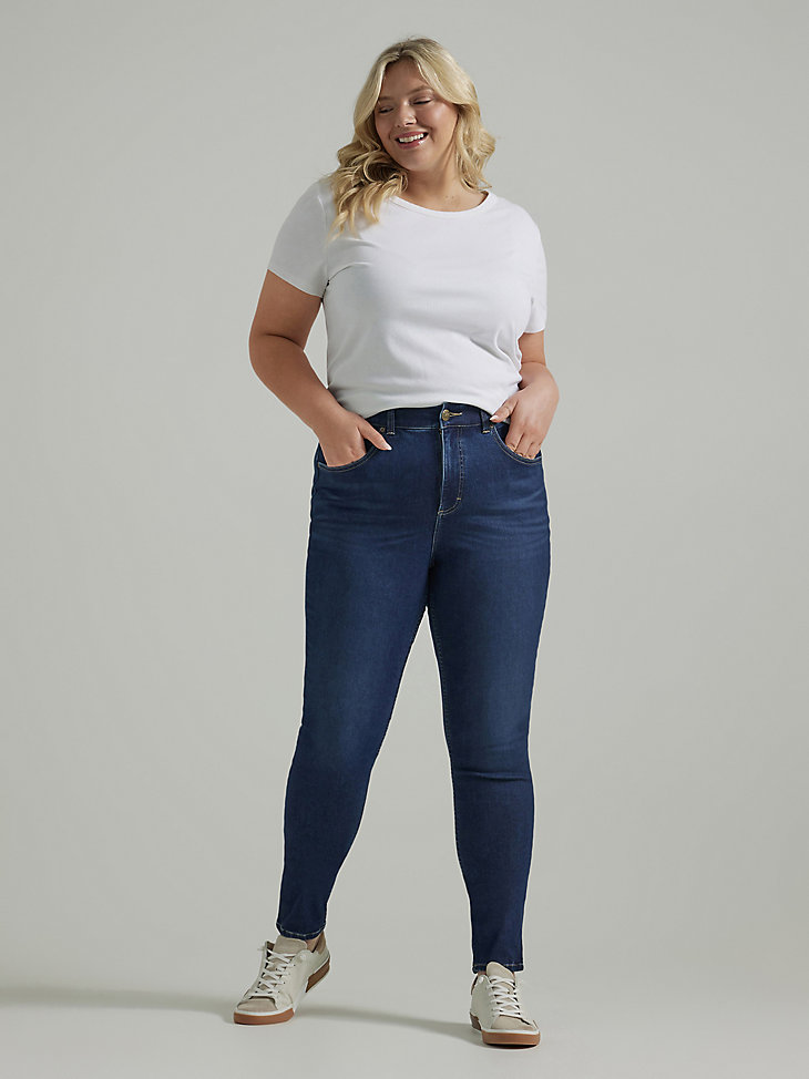 Women's Ultra Lux Comfort with Flex Motion Skinny Jean (Plus) in Deepest Dark alternative view