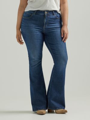 Flared Low Jeans - Denim blue - Ladies