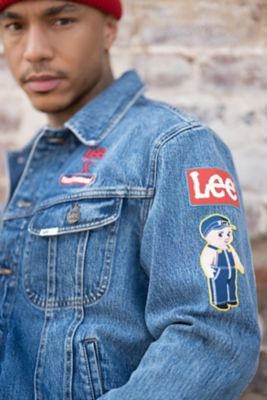 Men's Lee x BE@RBRICK Patchwork Rider™ Jacket in Light Denim