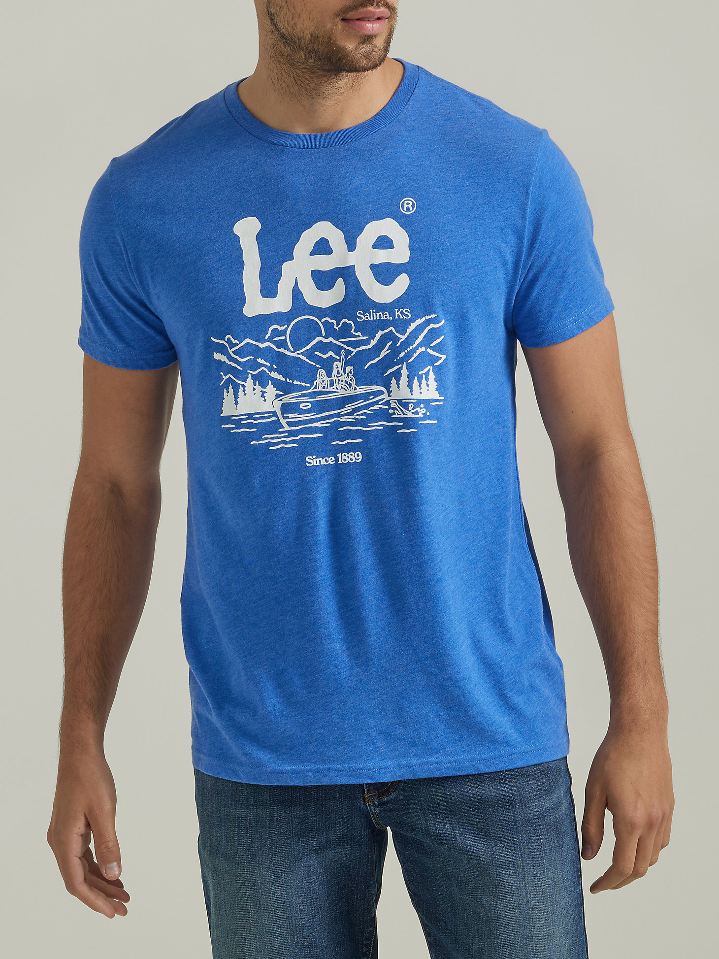Men's Outdoor Lifestyle Graphic Tee in Beaucoup Blue main view